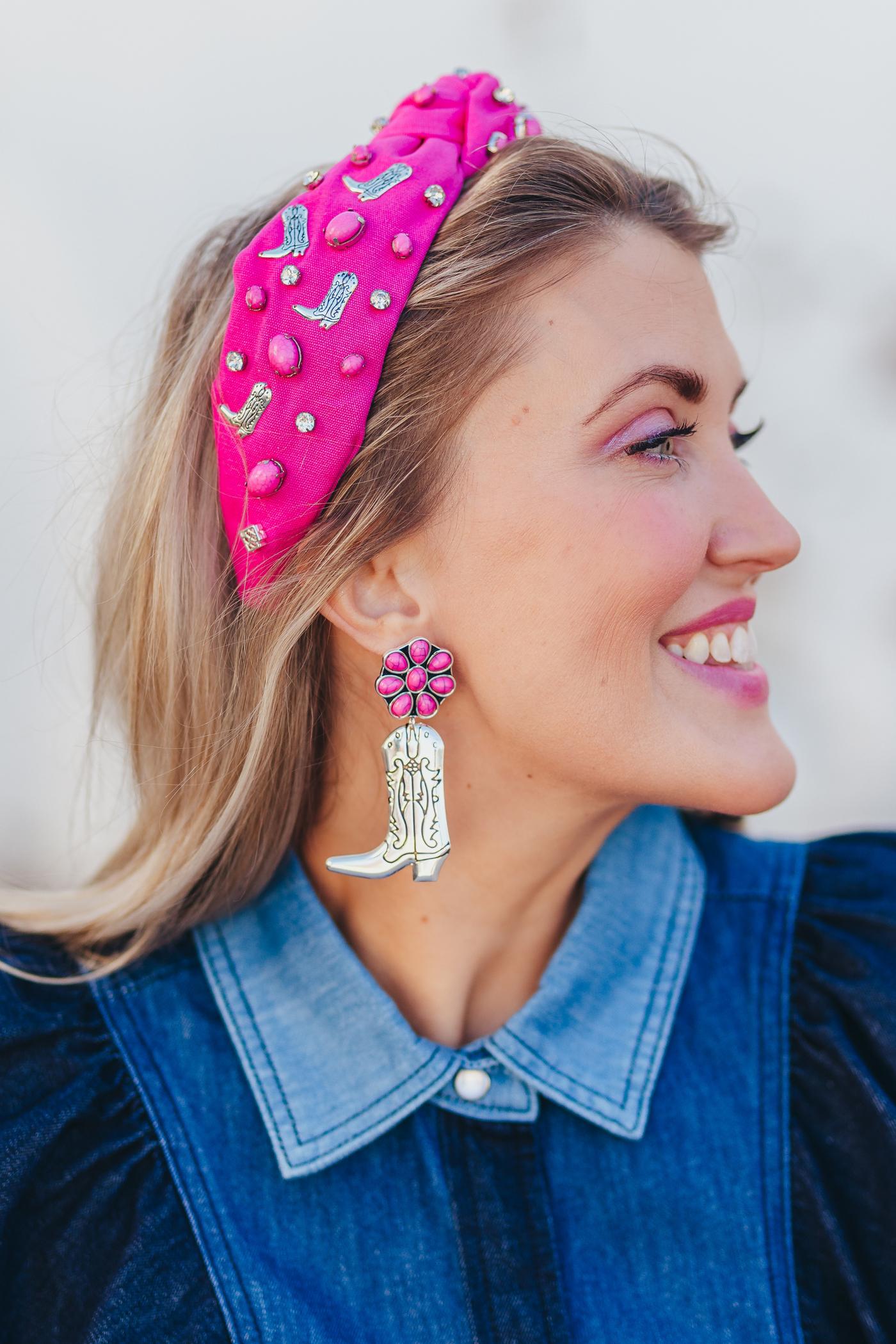 Let's Go Girls Pink Boot Headband