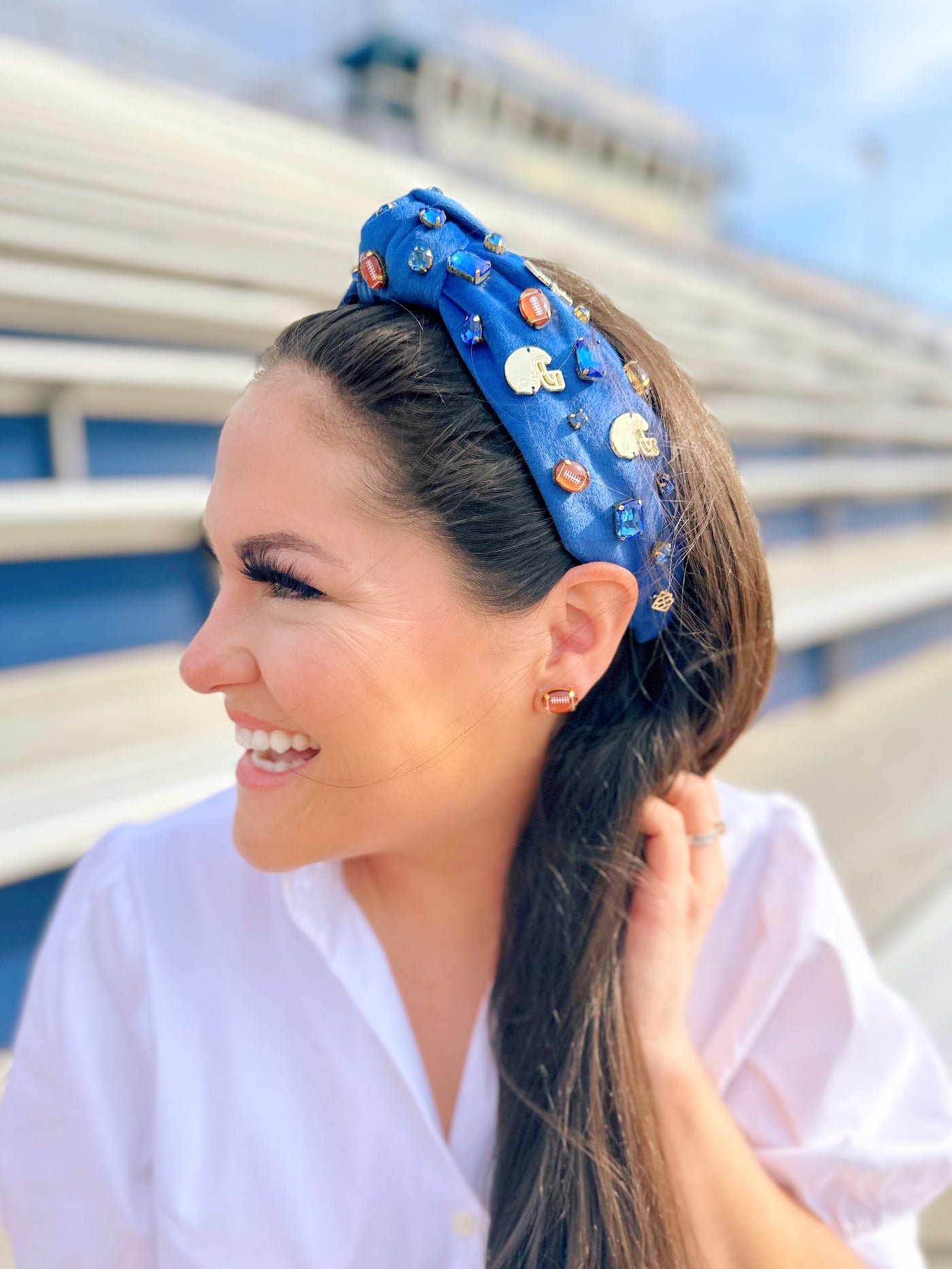 Fan Gear Football Headband in Blue