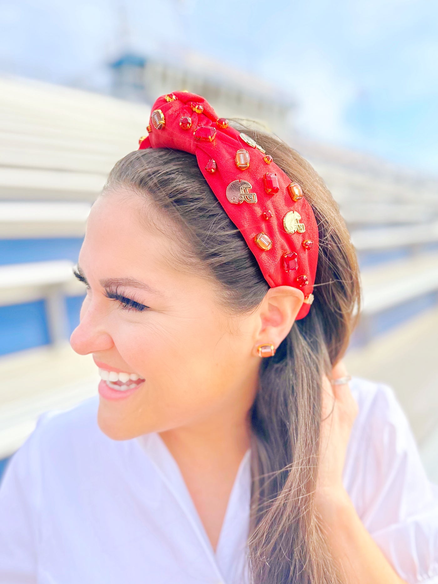 Fan Gear Football Headband in Red