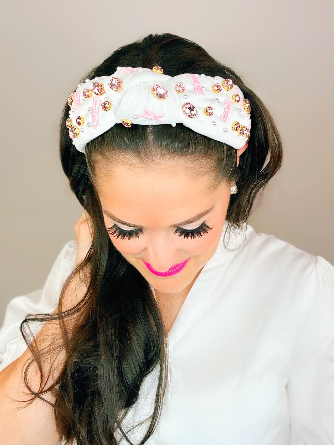 Pink Bow Headband