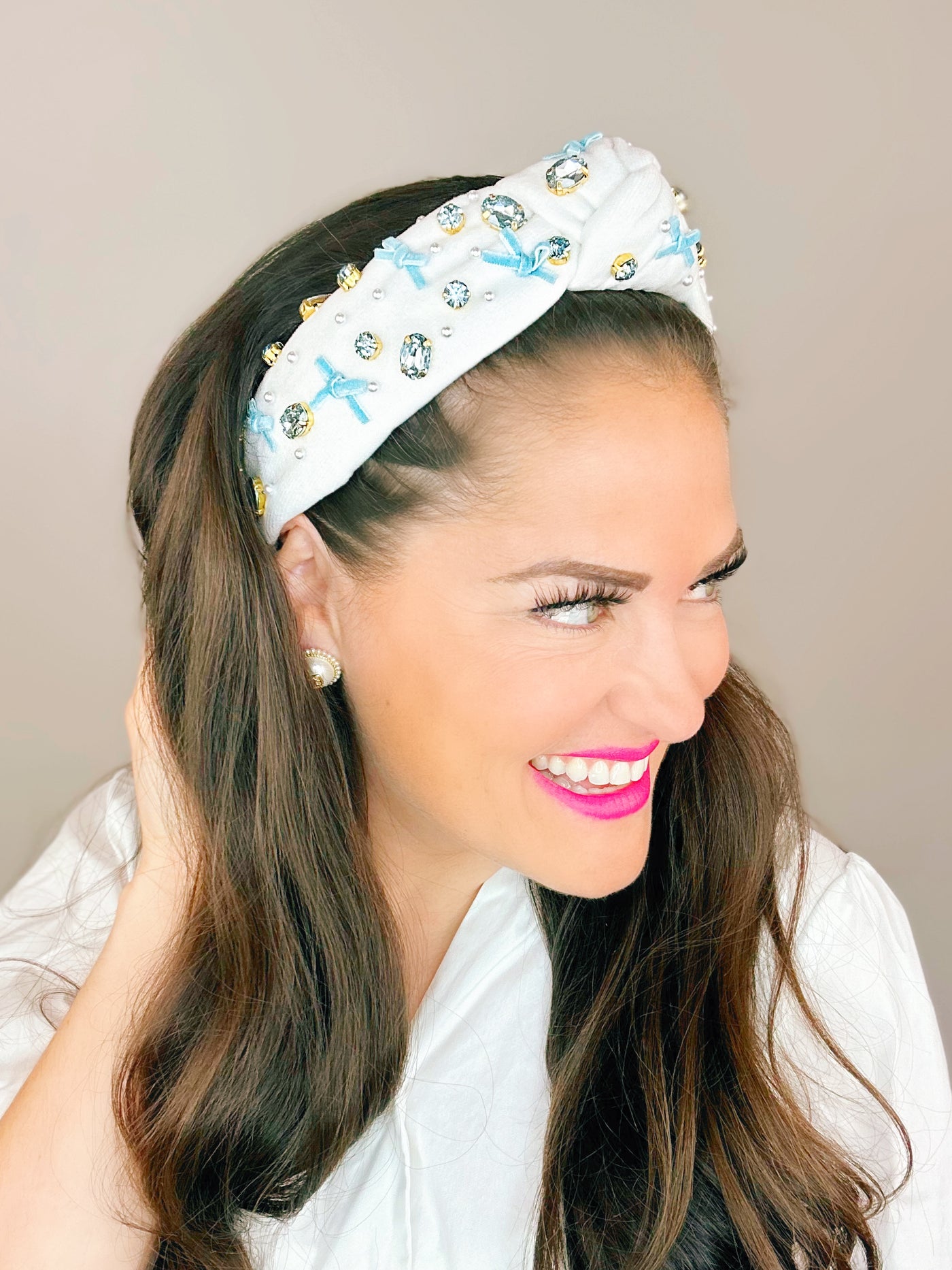 Blue Bow Headband