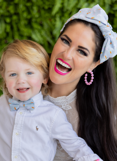 Pink Beaded Hoop Earring