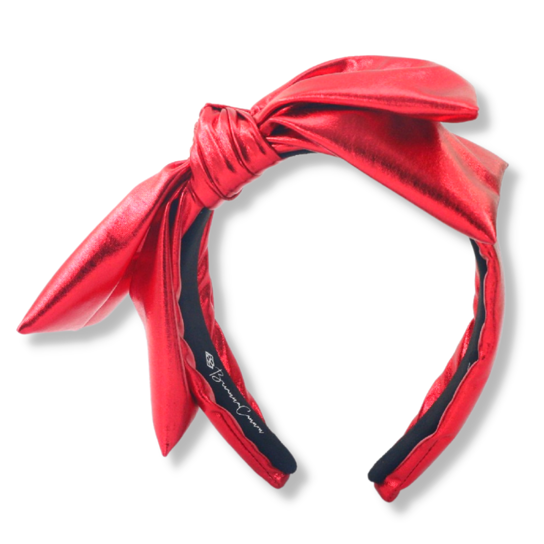 Red Metallic Side Bow Headband PRE-ORDER (Est. 12/28)