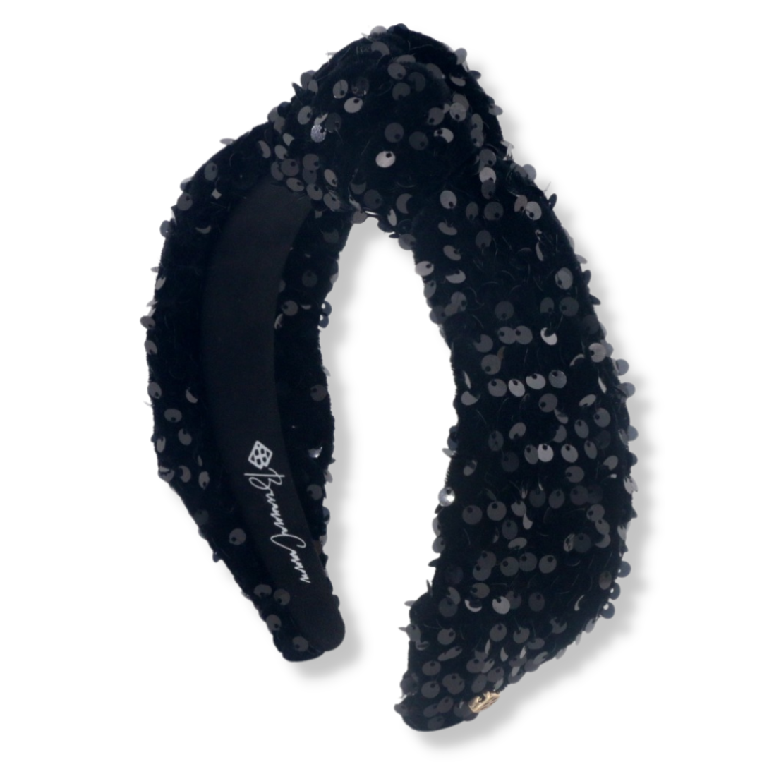 Black Sequin Knotted Headband