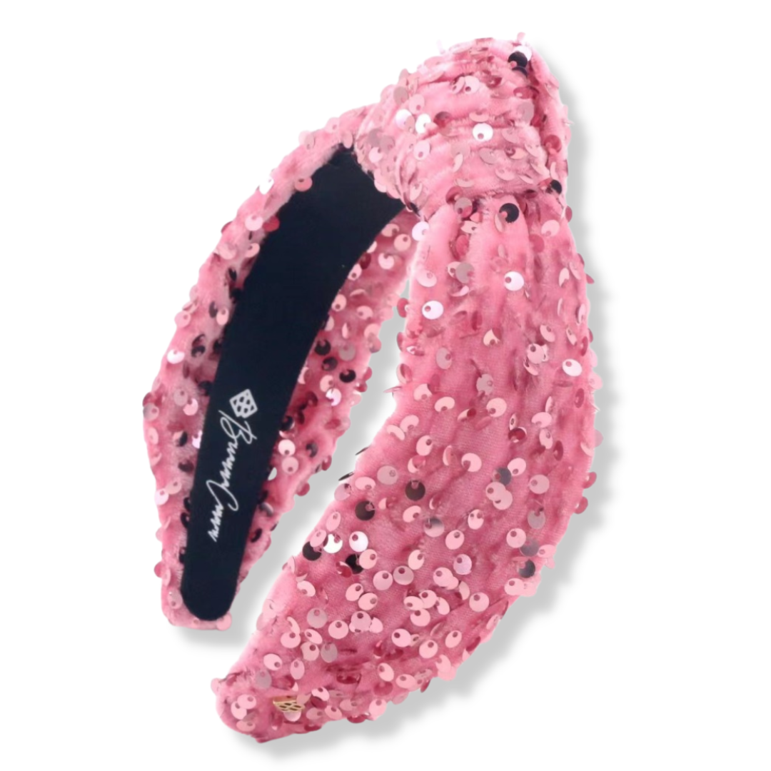 Pink Sequin Knotted Headband