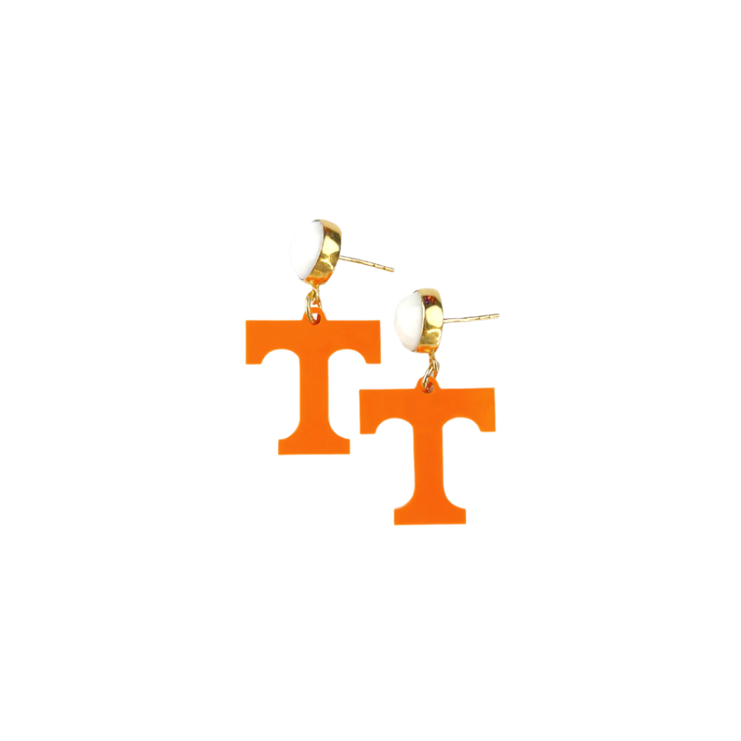 University of Tennessee Mini Orange Power T Earrings