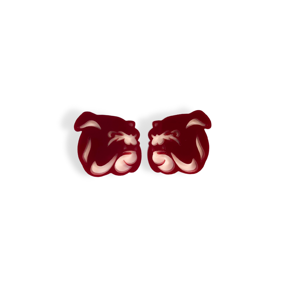 Mississippi State Maroon Bulldog Logo Studs