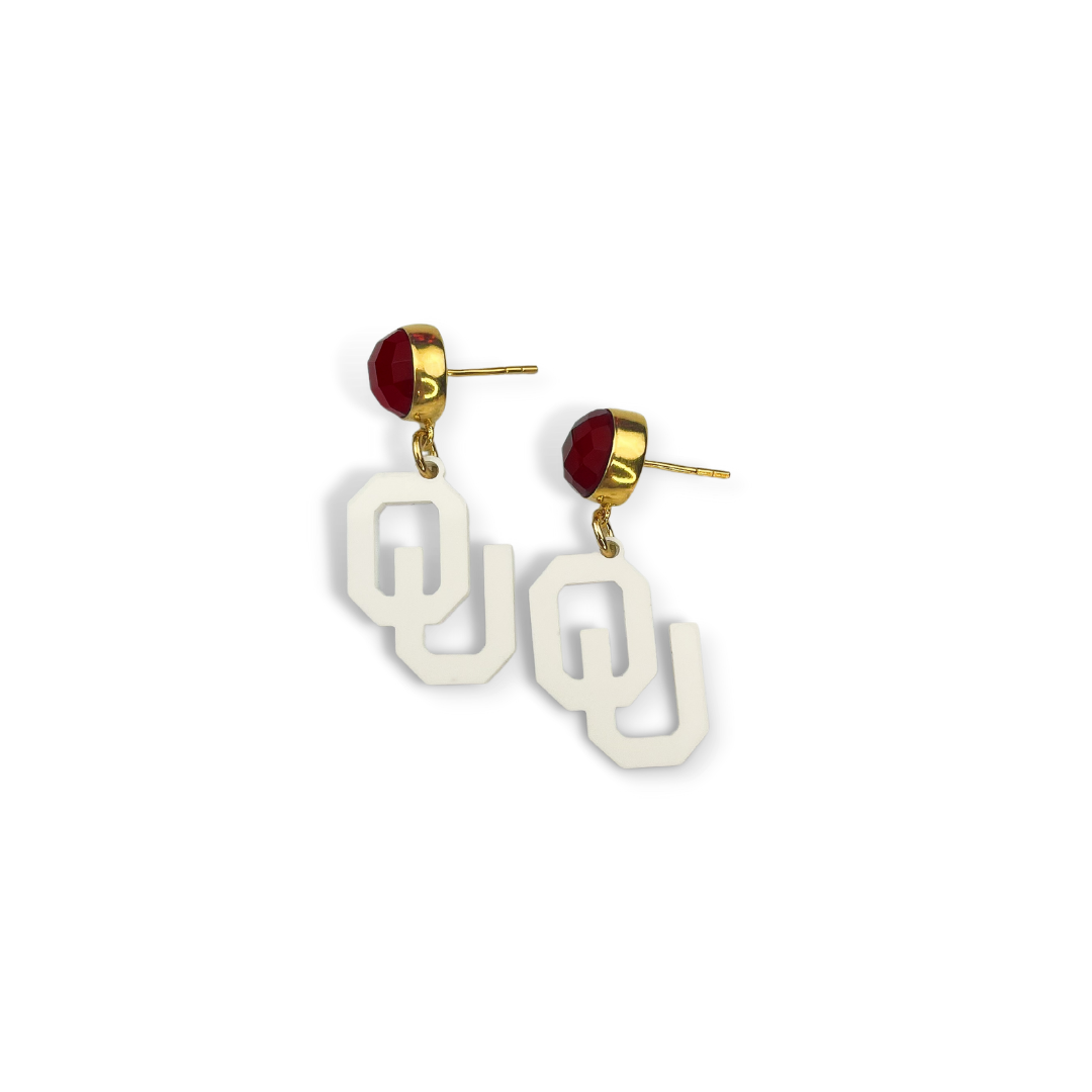 Oklahoma Mini White Earrings