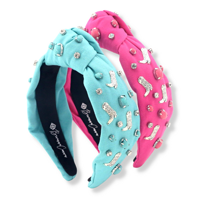 Let's Go Girls Turquoise Boot Headband