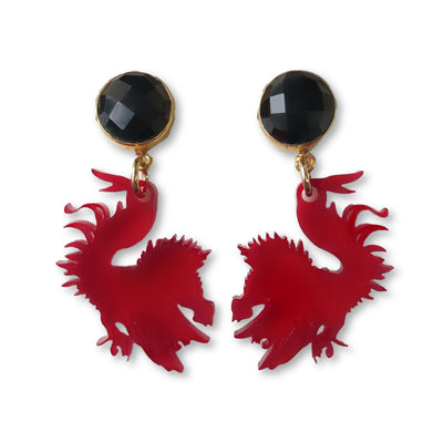 University of South Carolina Mini Garnet Gamecock Earrings