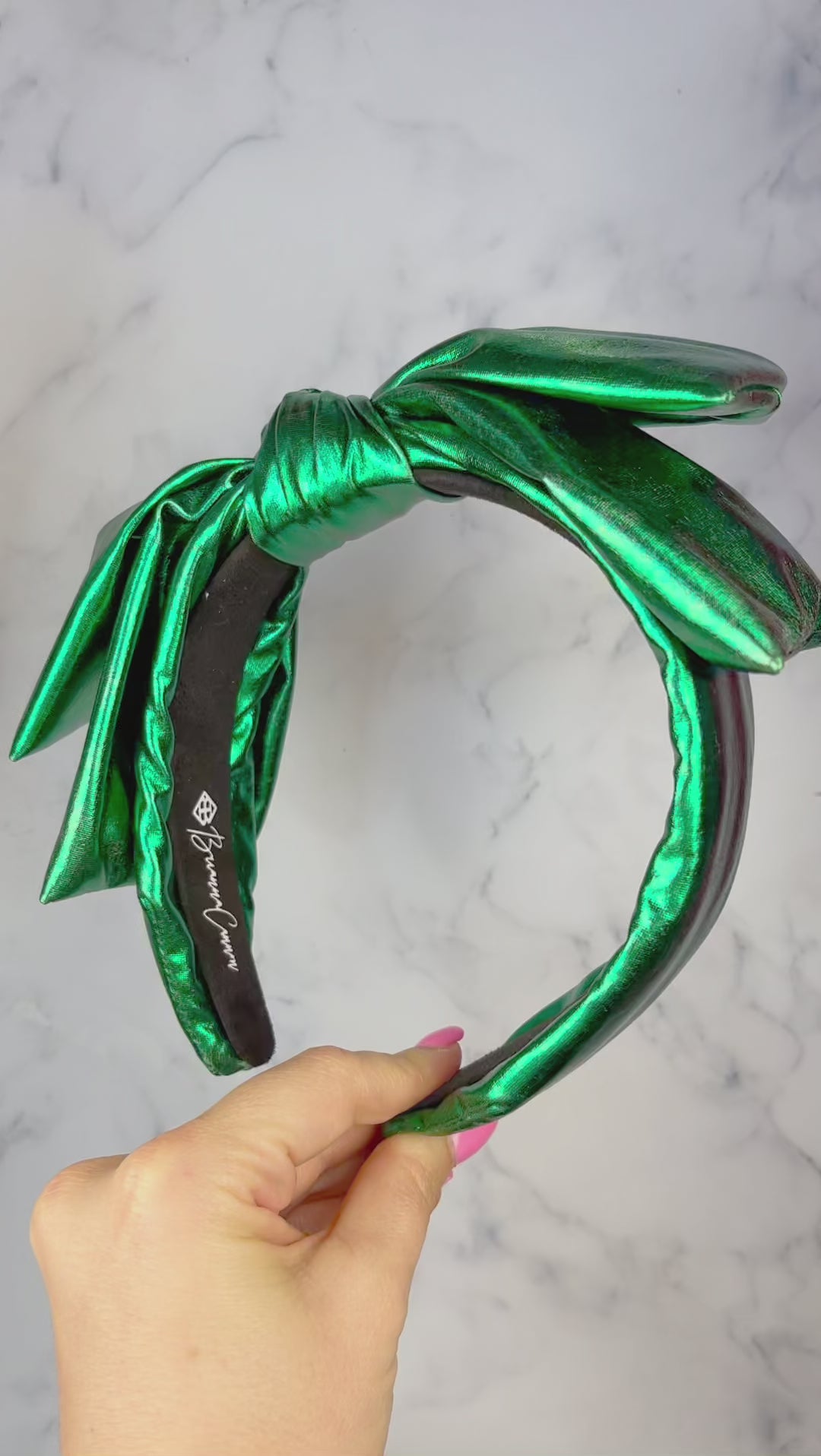 Green Metallic Side Bow Headband