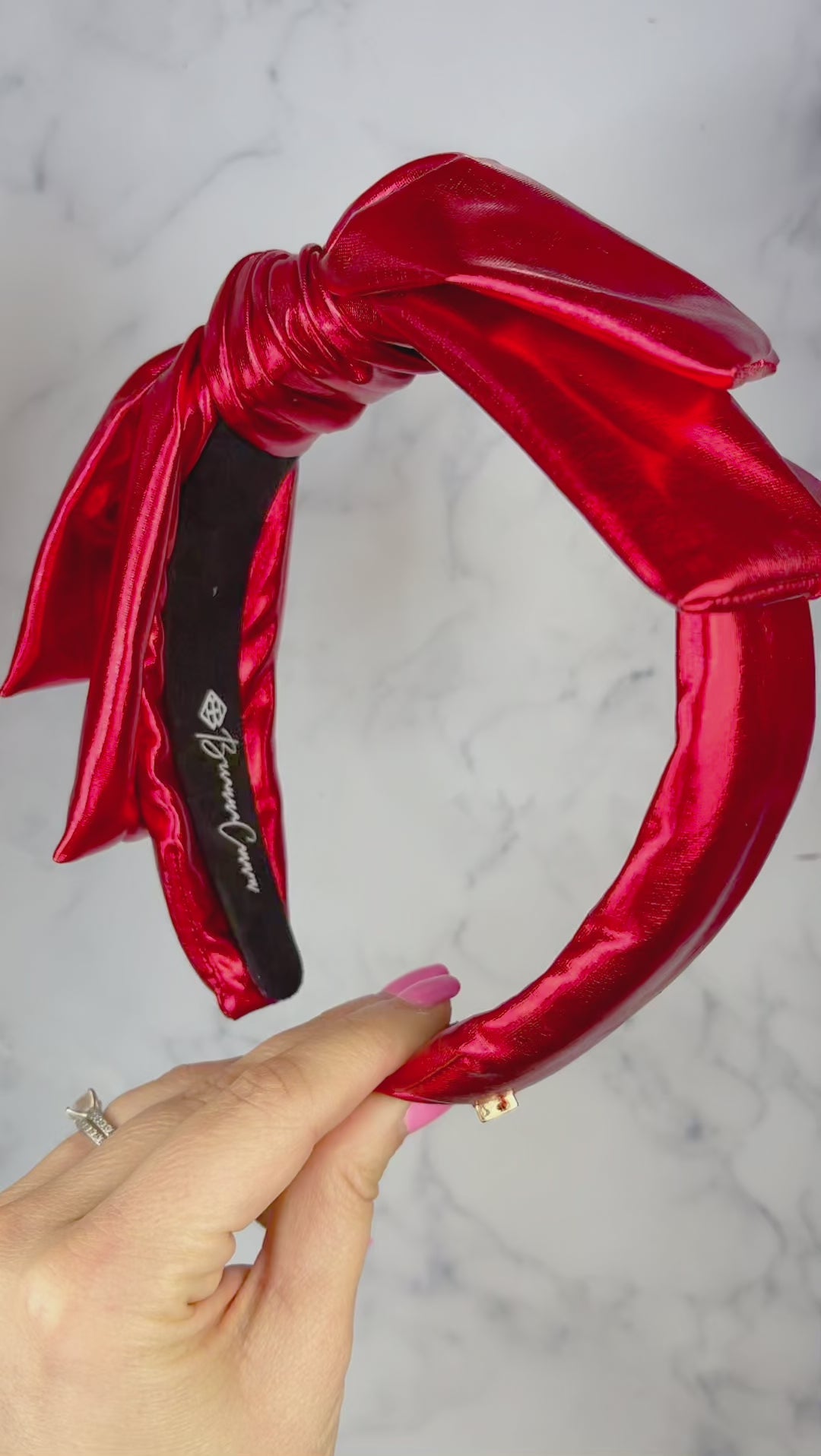 Red Metallic Side Bow Headband PRE-ORDER (Est. 12/28)