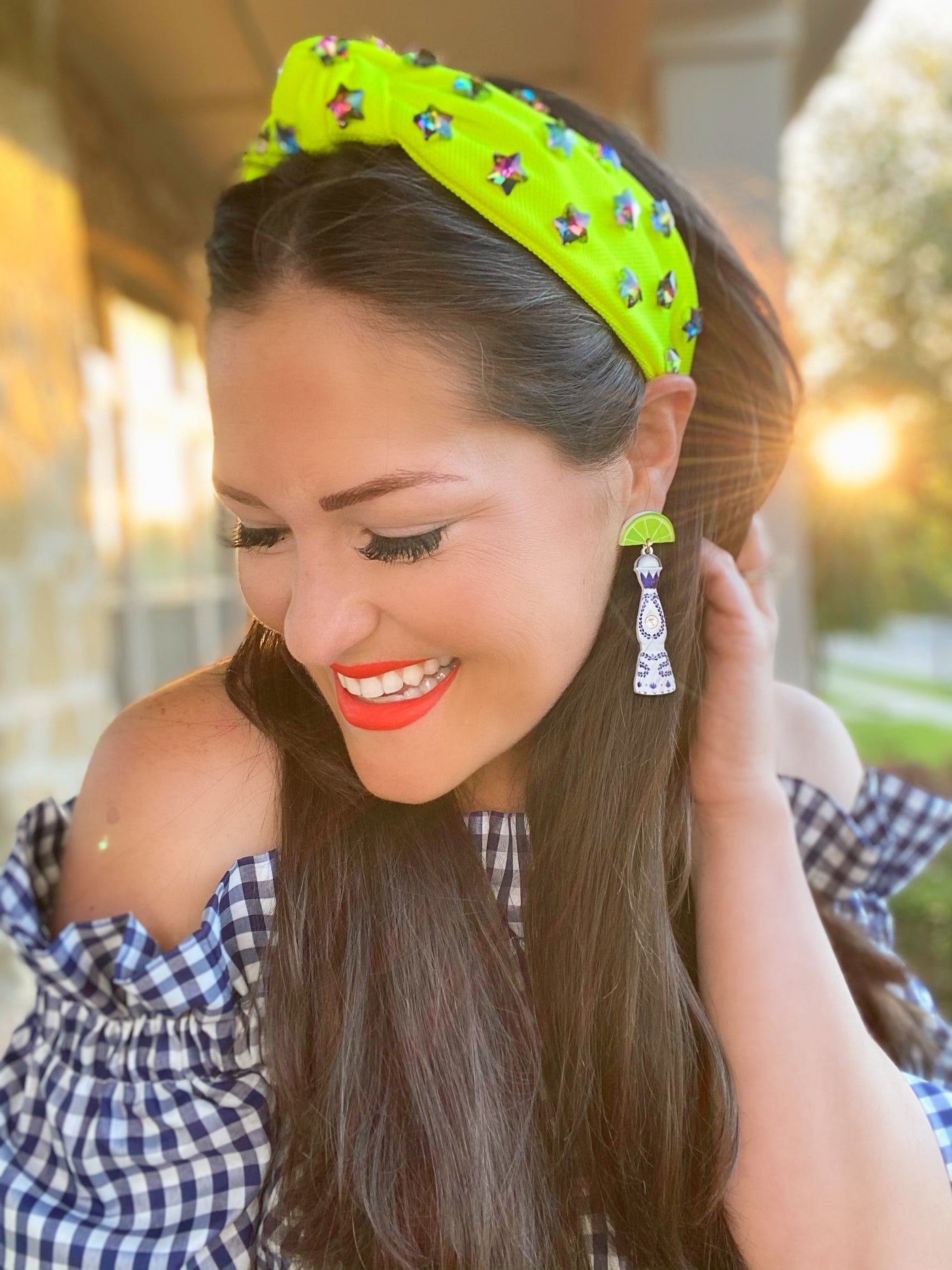 Top Shelf Tequila Earrings with Crystals