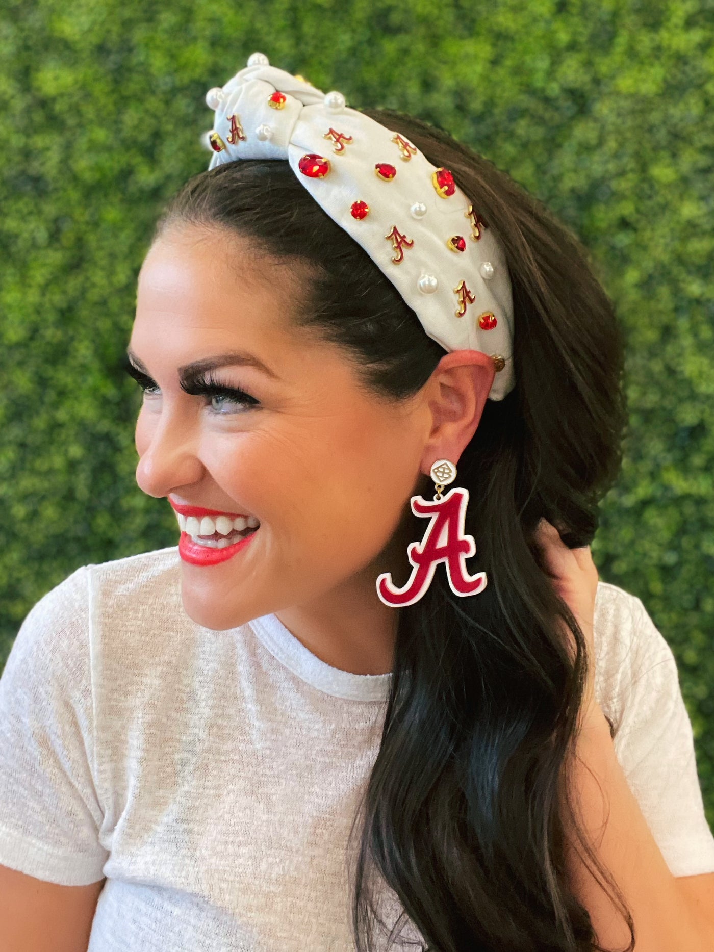 Alabama White Logo Headband