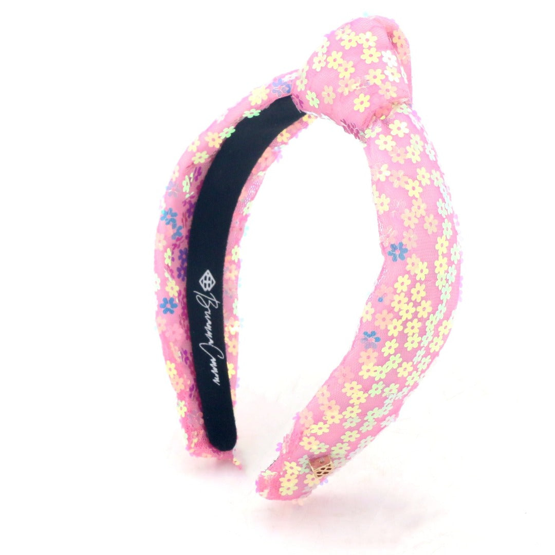 Child Pink Sequin Flower Headband