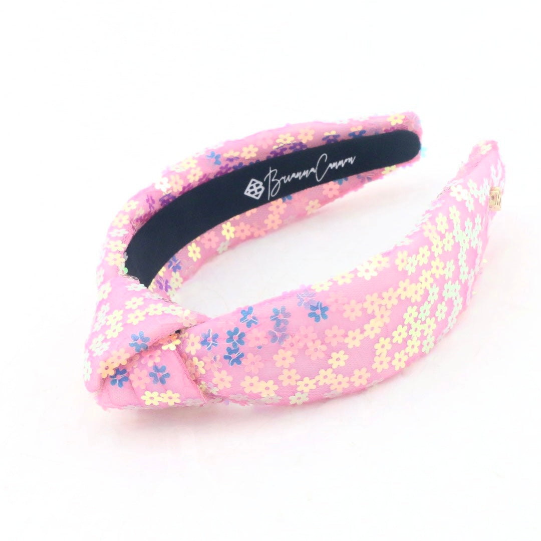 Child Pink Sequin Flower Headband