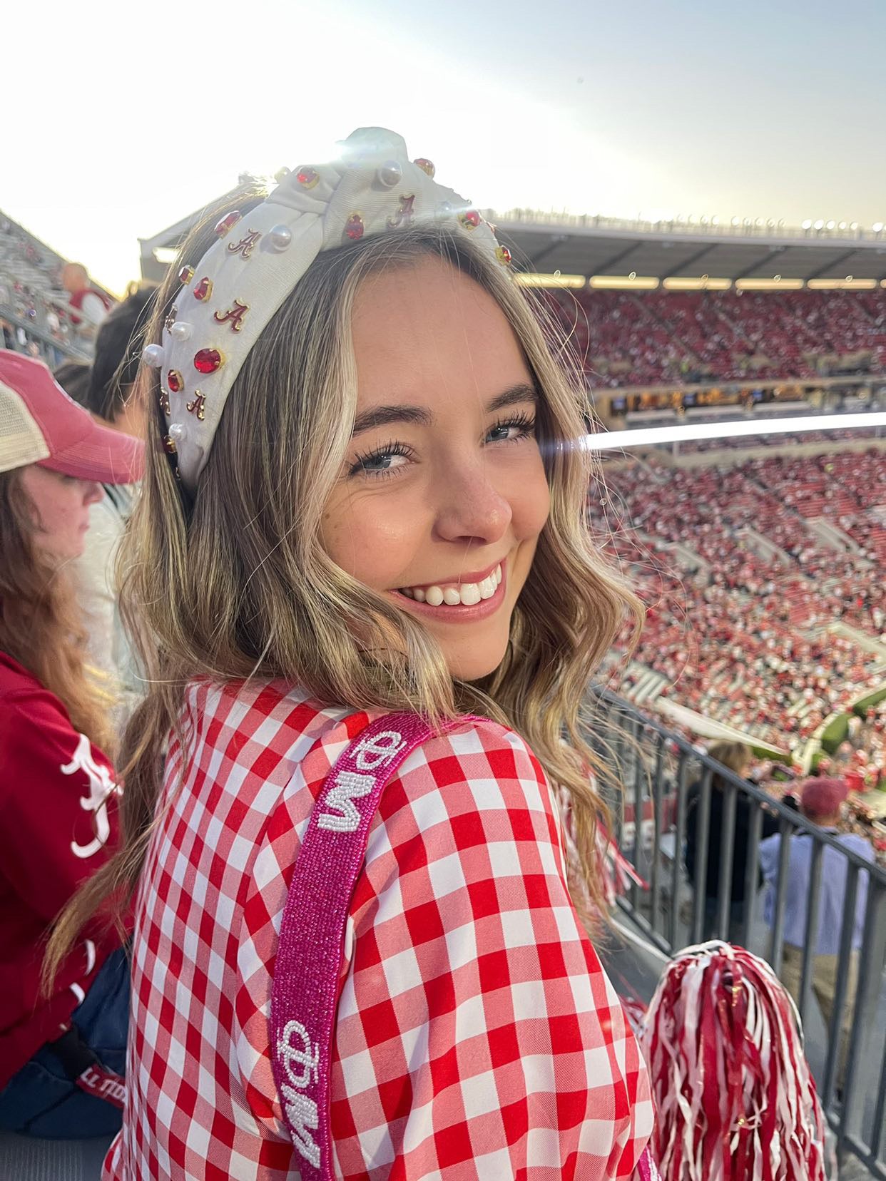 Alabama White Logo Headband