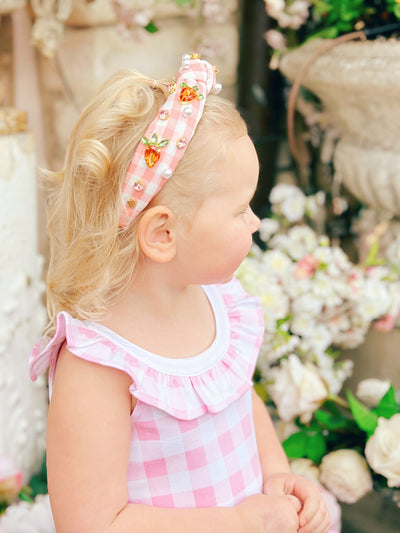 Child Size Gingham Carrot Headband