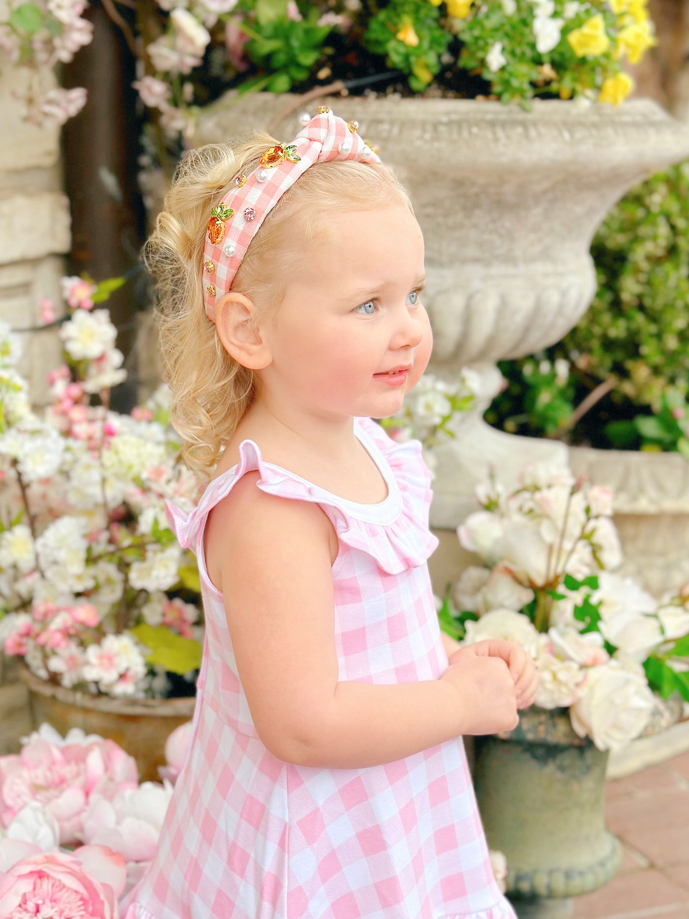 Child Size Gingham Carrot Headband