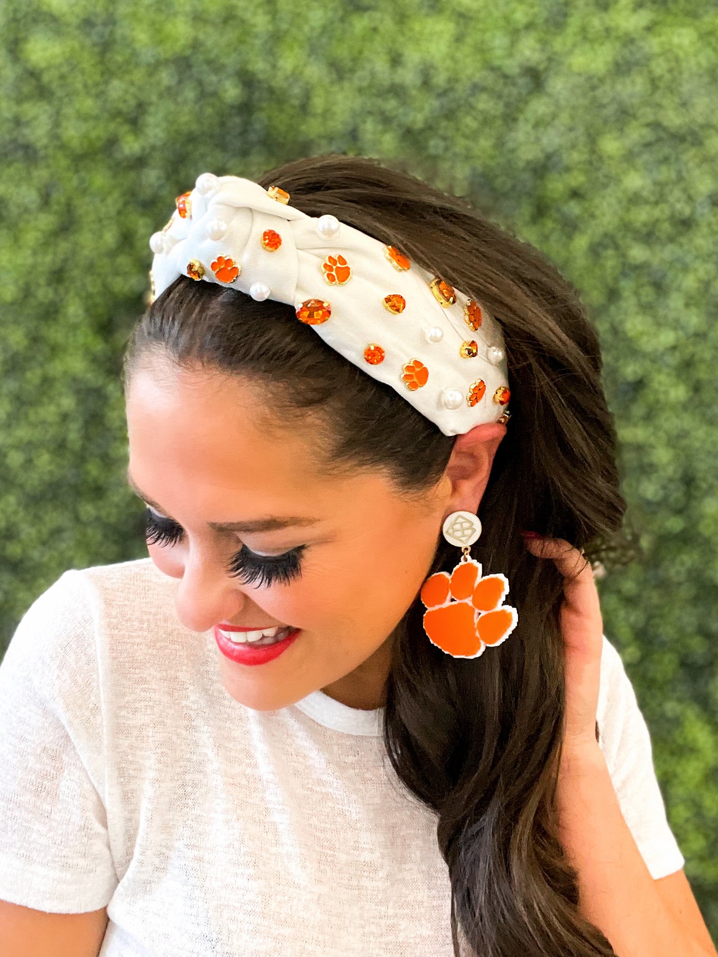 Clemson White Logo Headband