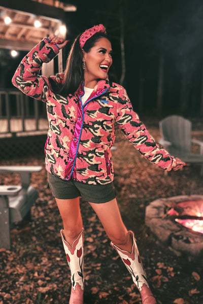 BC Pink Camo Pile Fleece Jacket