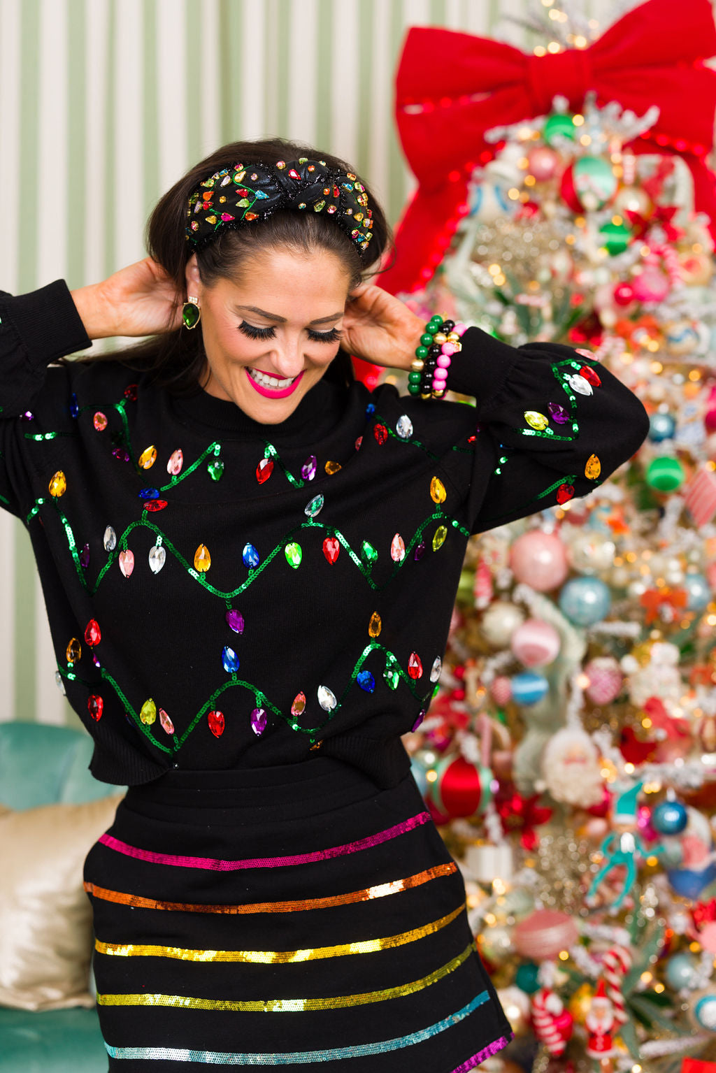 BC Crystal Christmas Lights Sweater