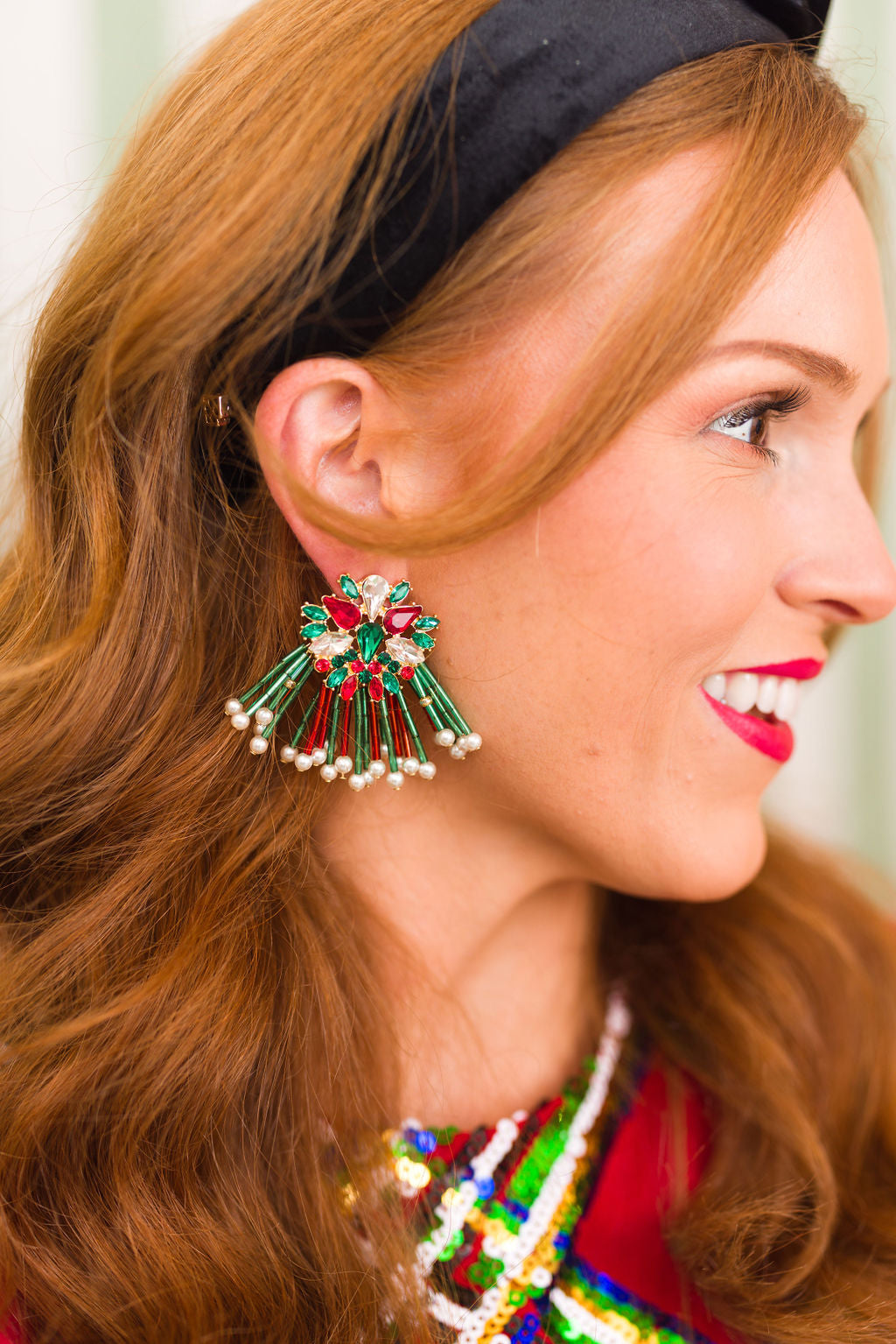 Holiday Statement Earring with Fringe