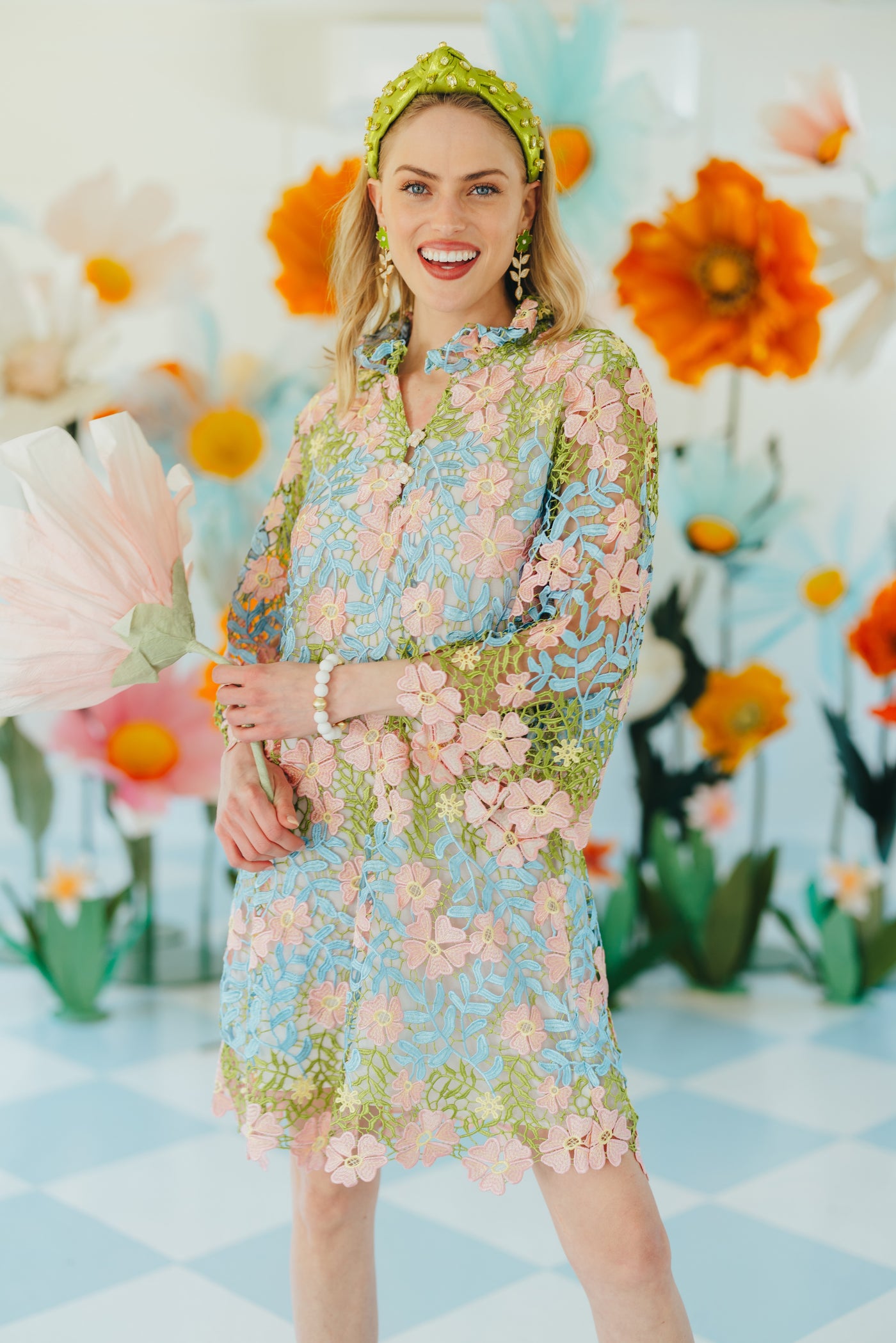 BC Caftan - Bright Floral Lace Dress