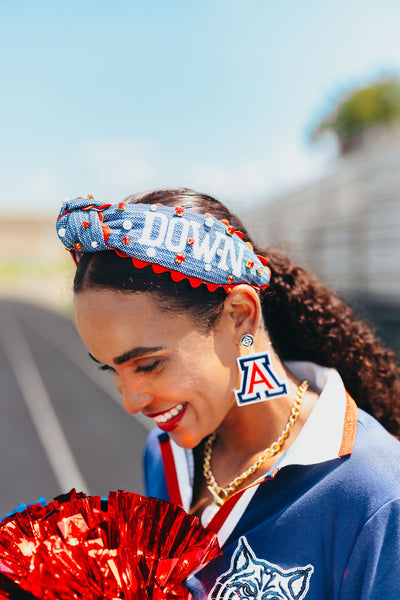 Arizona BEAR DOWN Adult Cross Stitch Headband