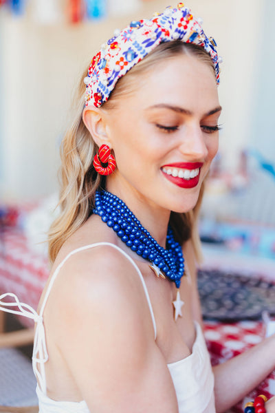 Red Enamel Twist Earrings