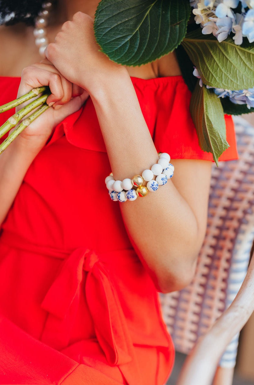 White Beaded Brianna Bracelet