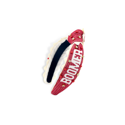 Oklahoma Child Size BOOMER SOONER Cross Stitch Headband