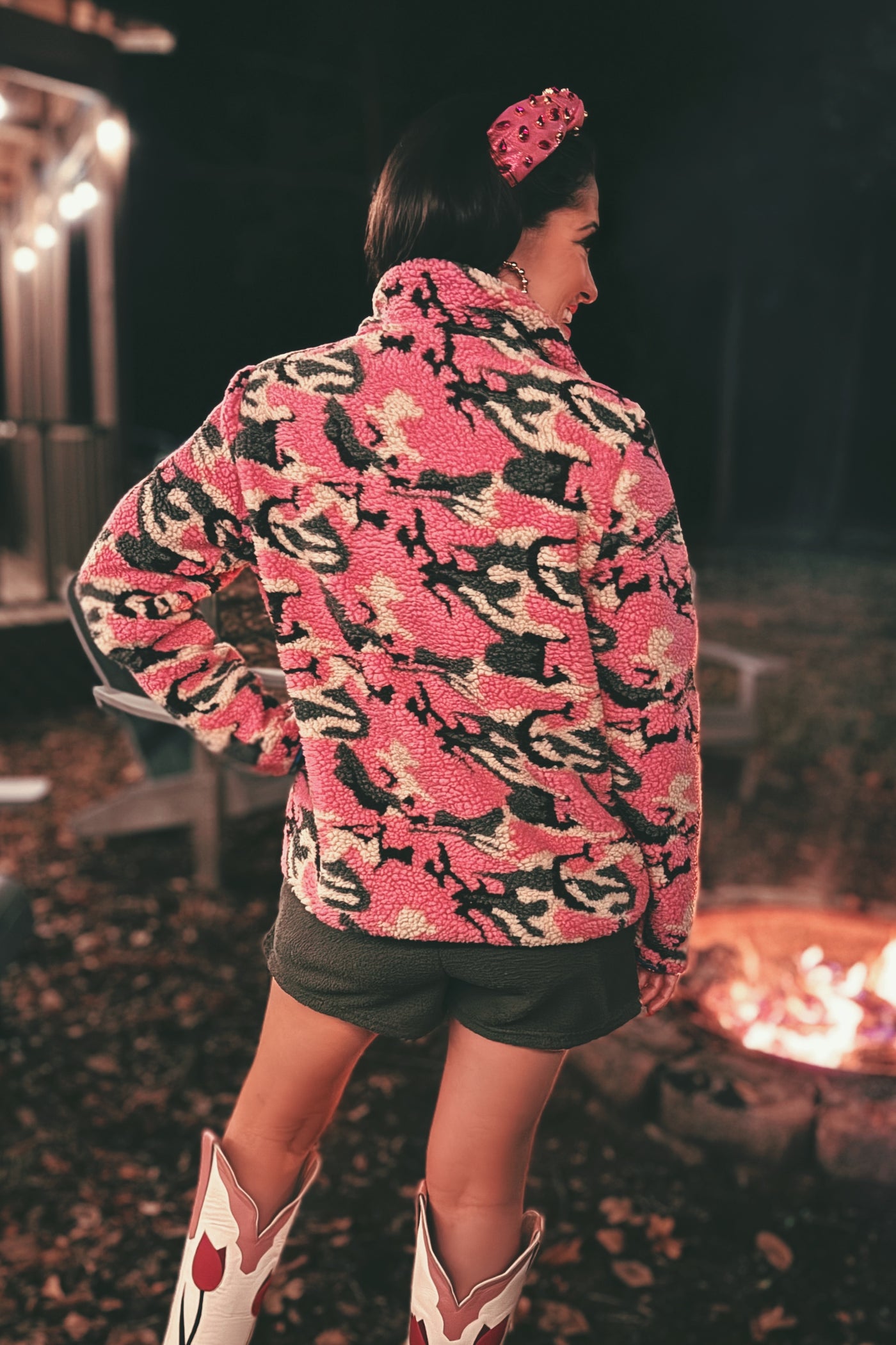 BC Pink Camo Pile Fleece Jacket