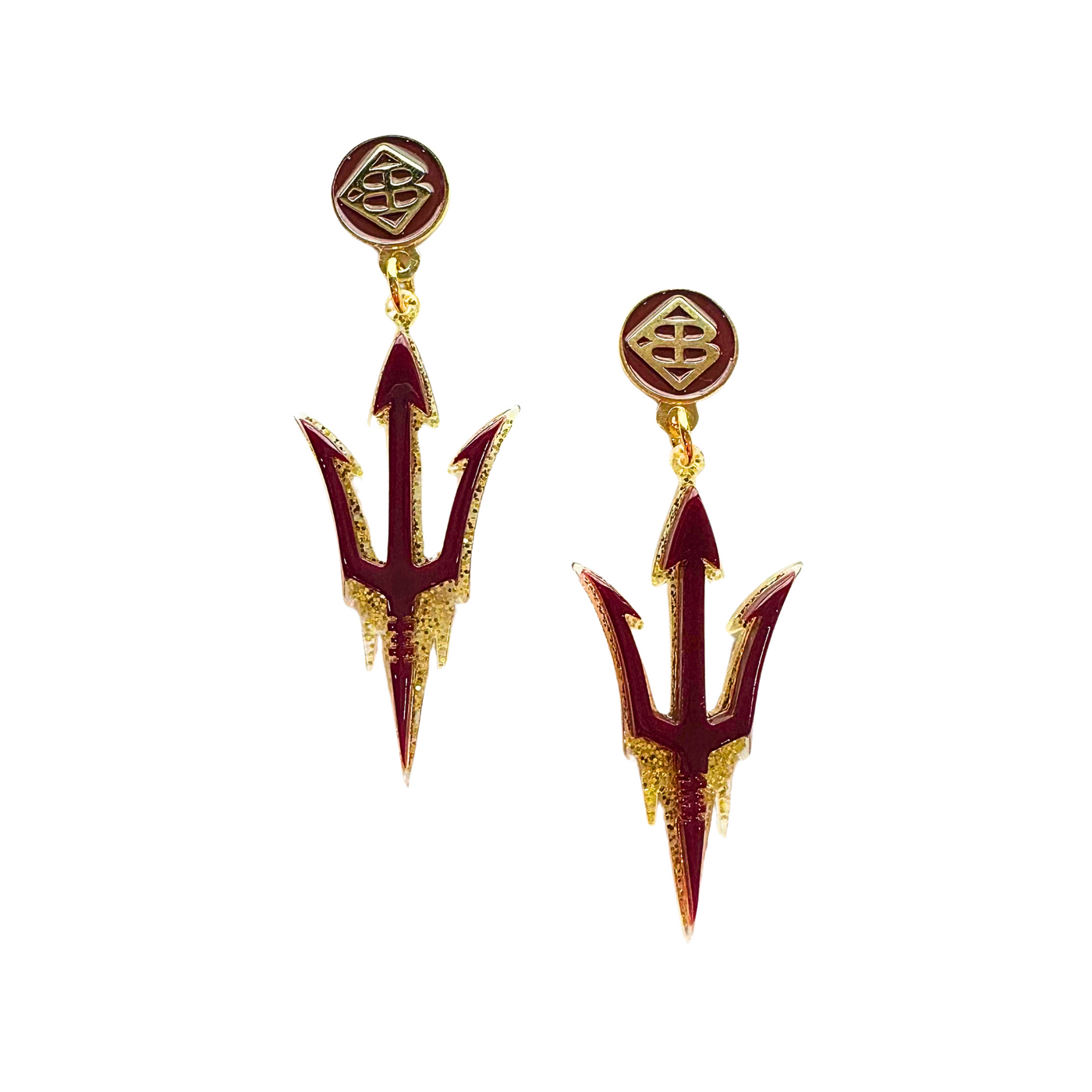 Arizona State Maroon Logo Earrings