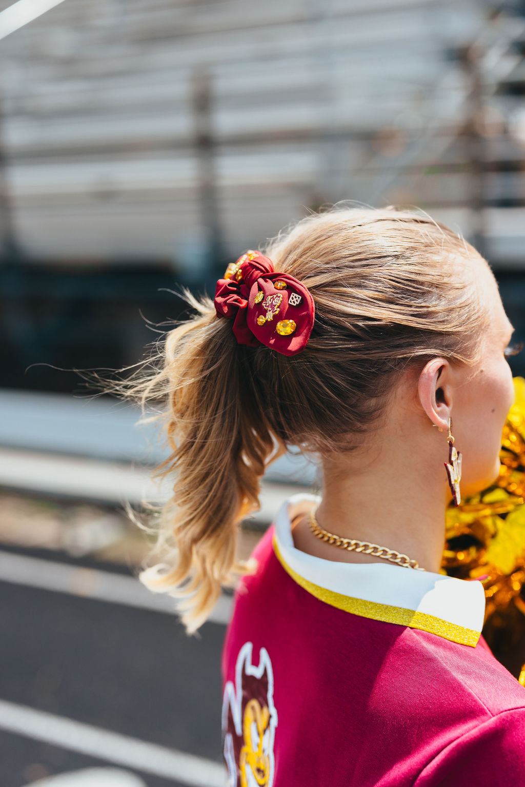 Arizona State Maroon Logo Bow Scrunchie