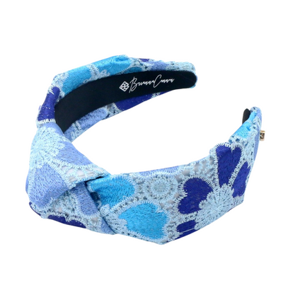 Adult Size Blue Mosaic Lace Flowers Headband