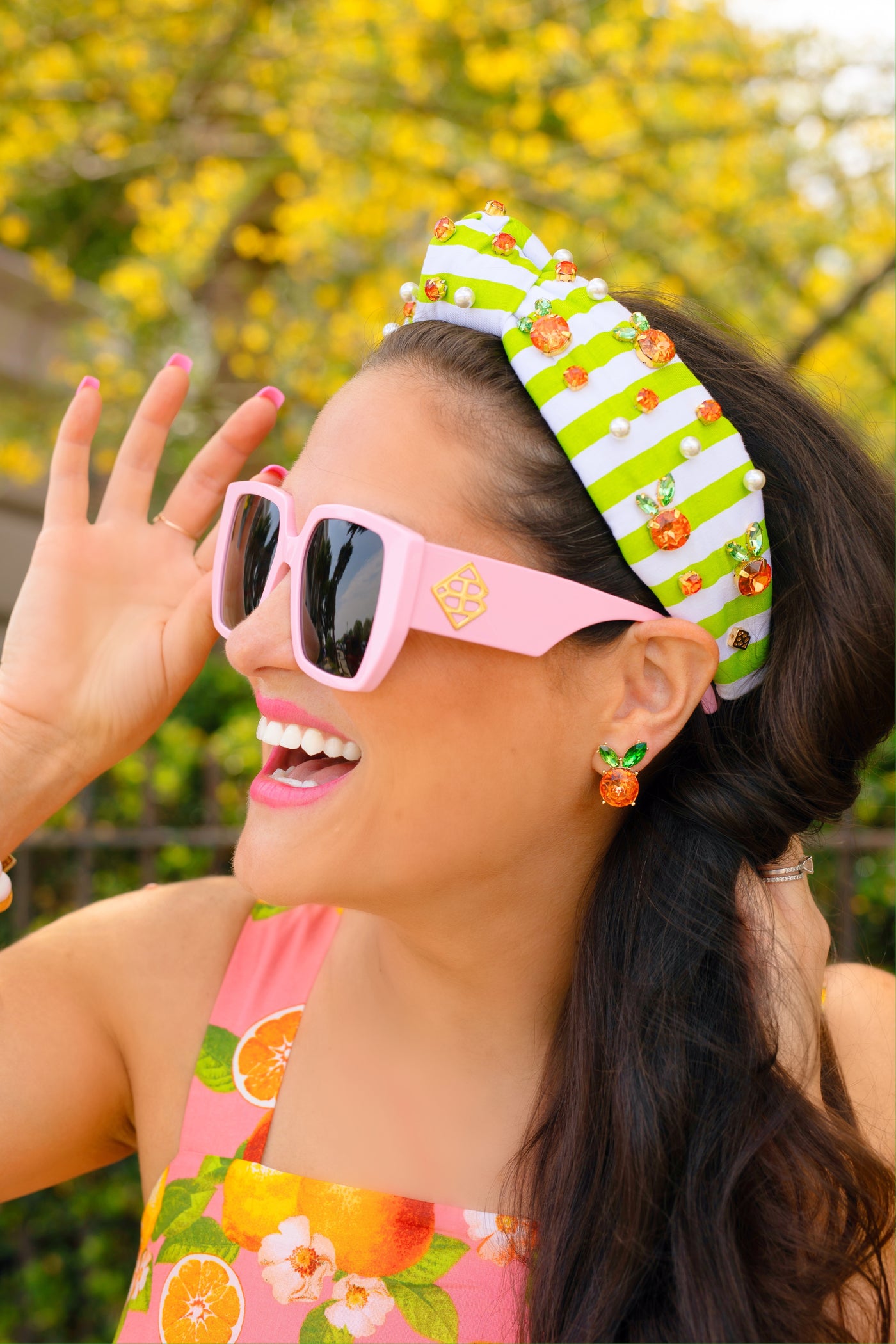 Tooty Fruity Orange Headband + Free Earrings