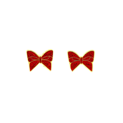 Red Bow Mini Studs