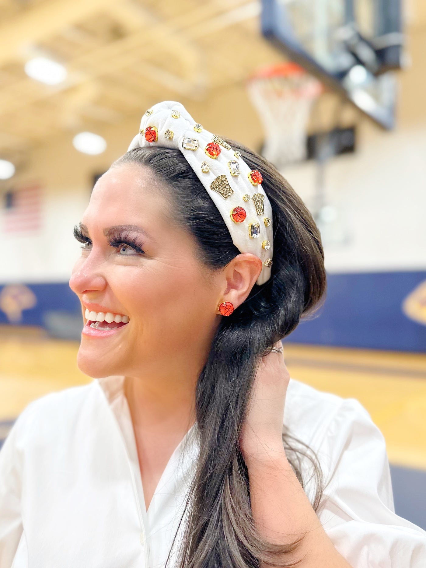 Fan Gear Basketball Headband in White