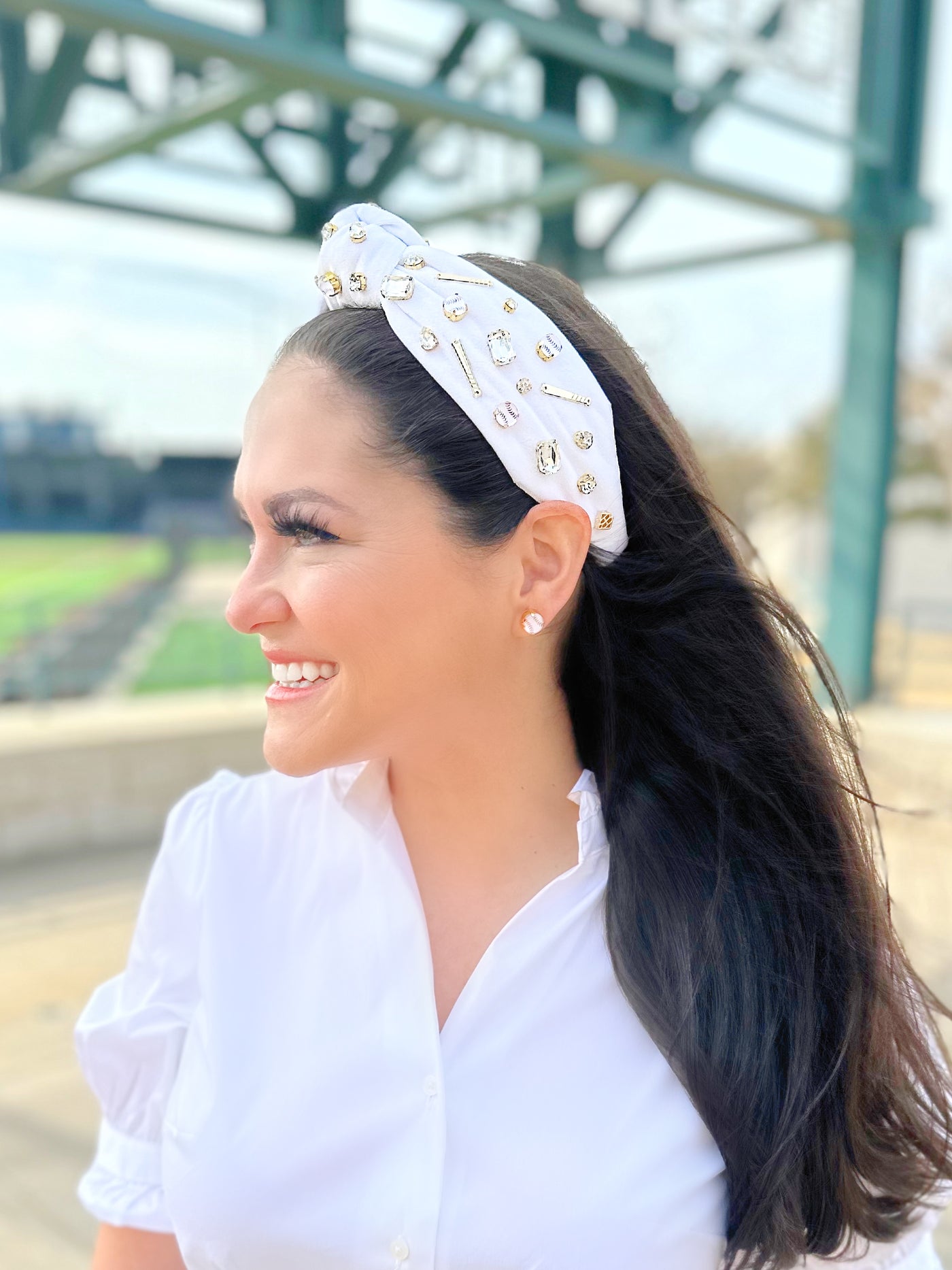 Fan Gear Baseball Headband in White