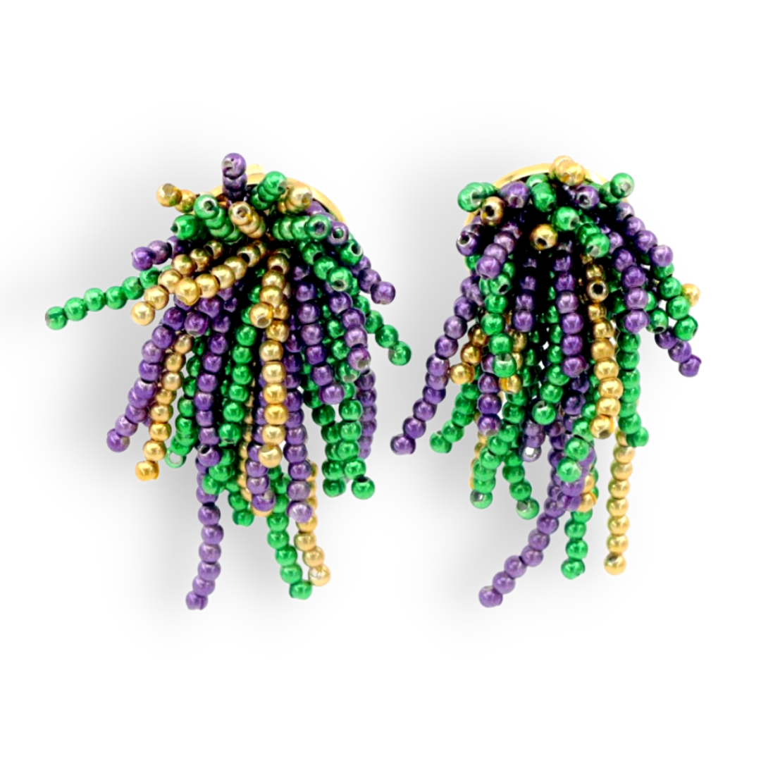 Mardi Gras Beaded Earrings